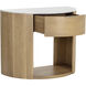 Stella 34.25 X 28 inch White / Natural Night Stand